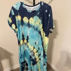 Tie-Dye T-Shirt in Blue and Yellow